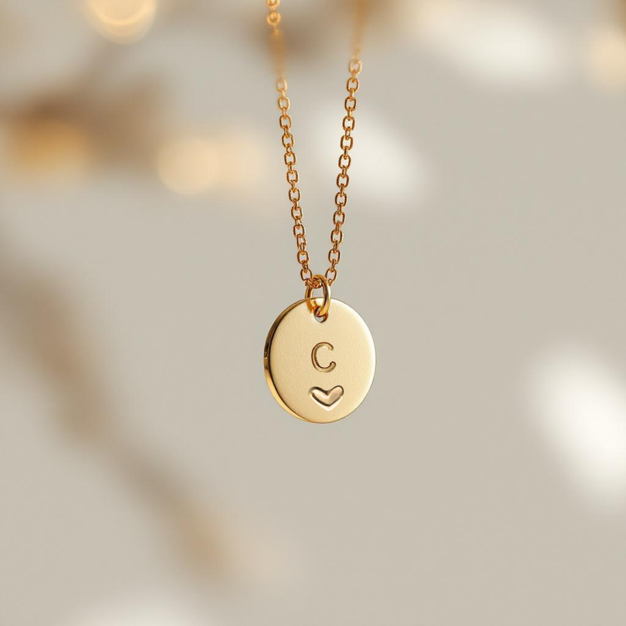 Mini Disc Initial Necklace Rudies and Co – Rudies and