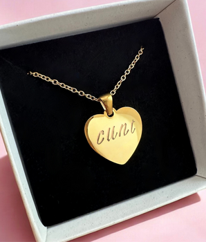 Cunt - Script Heart Necklace