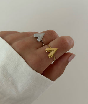 Bubble Heart Ring Silver