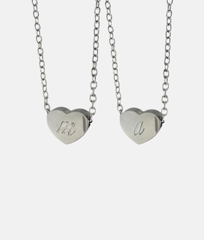 Initial Silver Heart