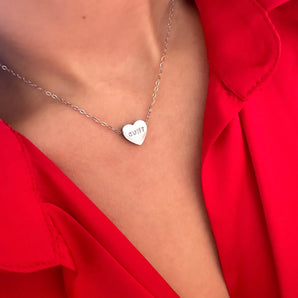 ⭐️New⭐️  Double-Sided Silver Heart Necklace - Reversible!