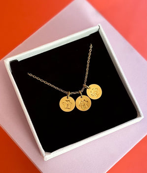 Custom Initial Pet Paw Necklace