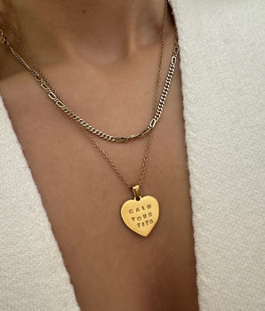 Calm Your Tits Heart Necklace