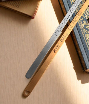 Funny Rude Bookmark - Gold