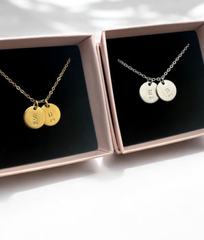 Mini Disc Initial Necklace