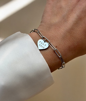 Heart Charm Paperclip Bracelet