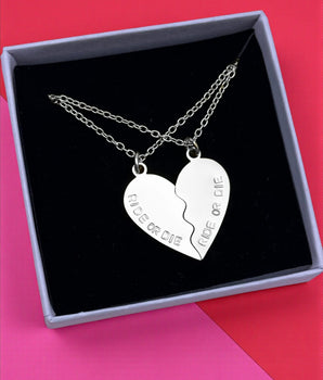 Best Friend Heart Necklace Set