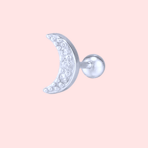 Silver Jewel Moon Piercing