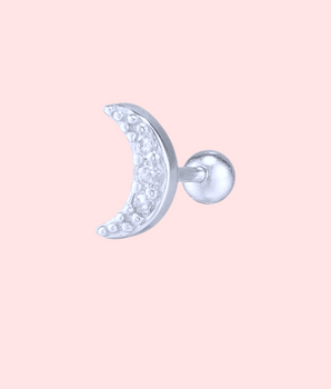 Silver Jewel Moon Piercing