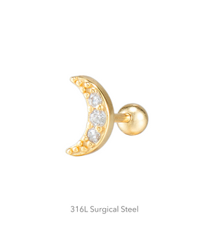 Gold Jewel Moon Piercing