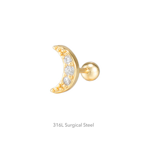 Gold Jewel Moon Piercing