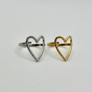 Cut Out Heart Ring - 18ct Gold