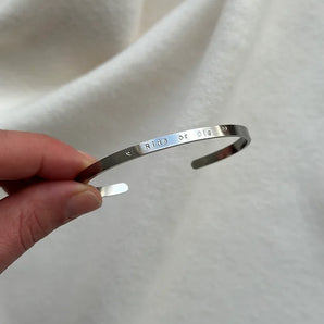 Personalised Bangle Bracelet.Engraved Words, name and dates. Custom Engraving. Waterproof jewellery in Ireland 