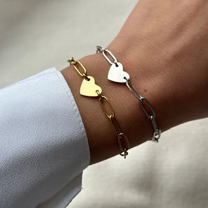 Custom Heart Paperclip Bracelet