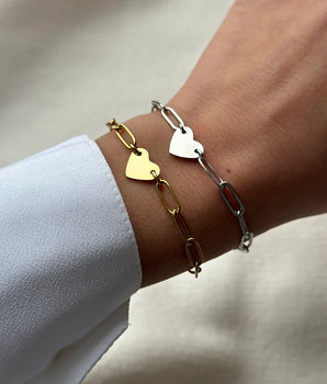 Custom Heart Paperclip Bracelet