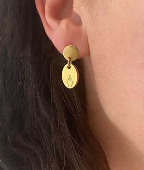 Oval Drop Earring