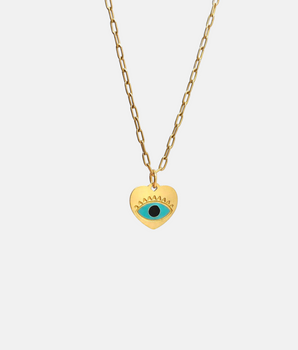 Evil Eye Engraved Necklace