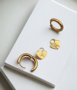 Middle Finger Gold Hoop Earrings