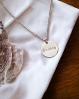 engraved Geebag Necklace. Personalised Necklace with words, custom engraved jewellery gold necklace ireland 