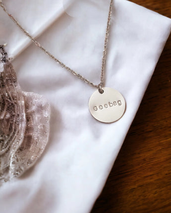 engraved Geebag Necklace. Personalised Necklace with words, custom engraved jewellery gold necklace ireland 