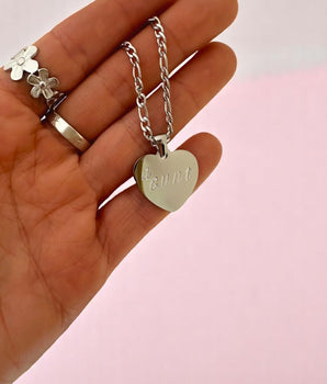 Aunt / Cunt Heart Necklace
