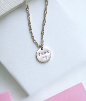 Engraved Mini Disc Necklace